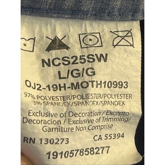 Wrangler Men's Outdoor Button Up Heather Blue Long Sleeve Size Large (5481) - Picture 5 of 6